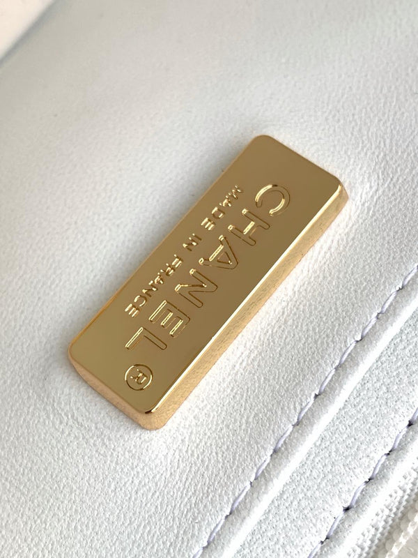 CC 25C Pink White Black Tweed Gold Hardware