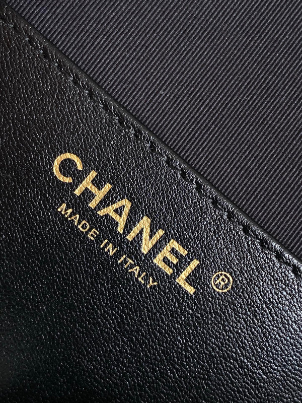 cc 25S Backpack 25cm Black Mesh Calfskin