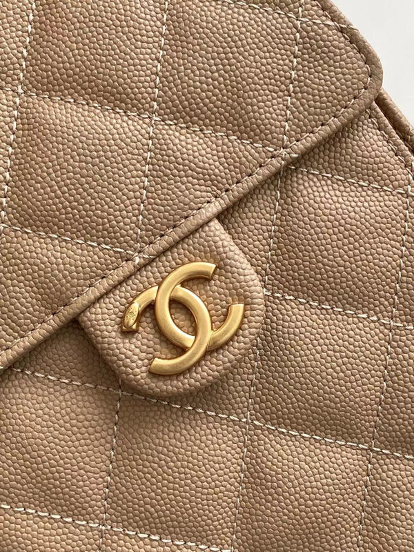 CC 25C Hobo Bags 40cm Brown Grained Calfskin