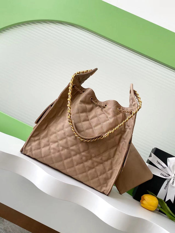 CC 25C Hobo Bags 40cm Brown Grained Calfskin