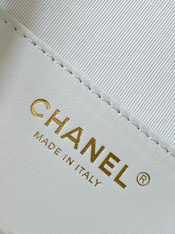 Zaino cc 25S 25cm in pelle di vitello a rete bianca