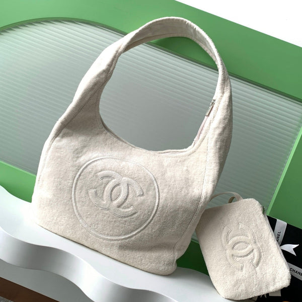 CC 25A Borsa da spiaggia 38 cm in cotone crema