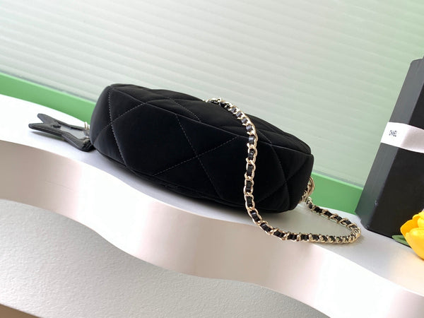 CC 2025 Black Velvet Crescent Bag