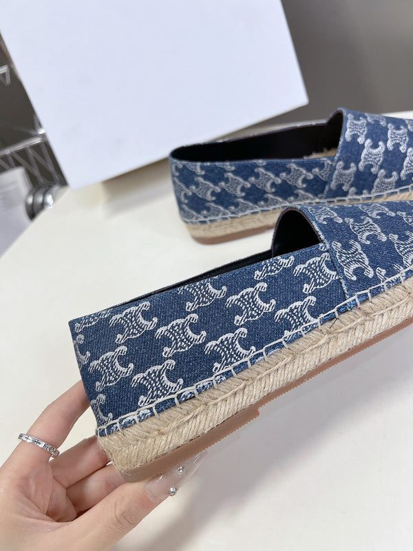 CELINE Espadrillas Loafers Blue Denim 285935
