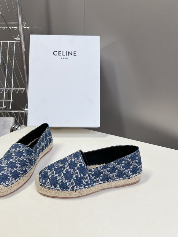 CELINE Espadrillas Loafers Blue Denim 285935