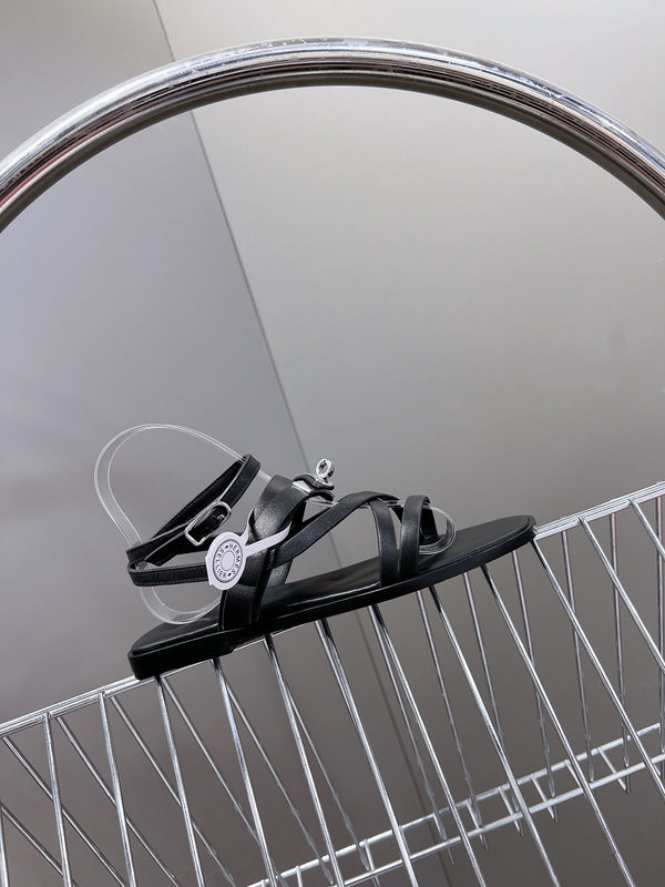 SANDALO JUNE IN PELLE DI VITELLO NERA