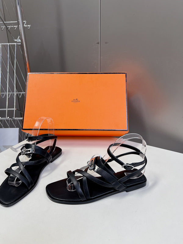 SANDALO JUNE IN PELLE DI VITELLO NERA