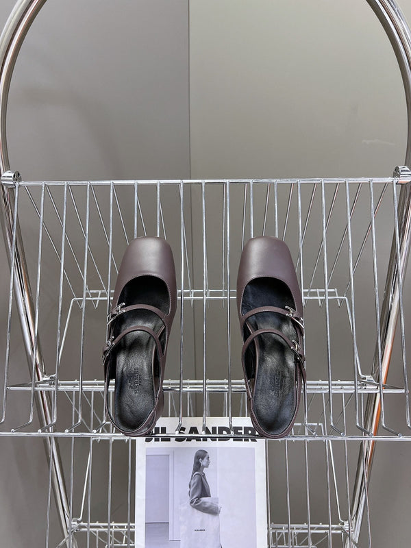 SCARPA JACKIE 50 IN PELLE DI AGNELLO MALVA