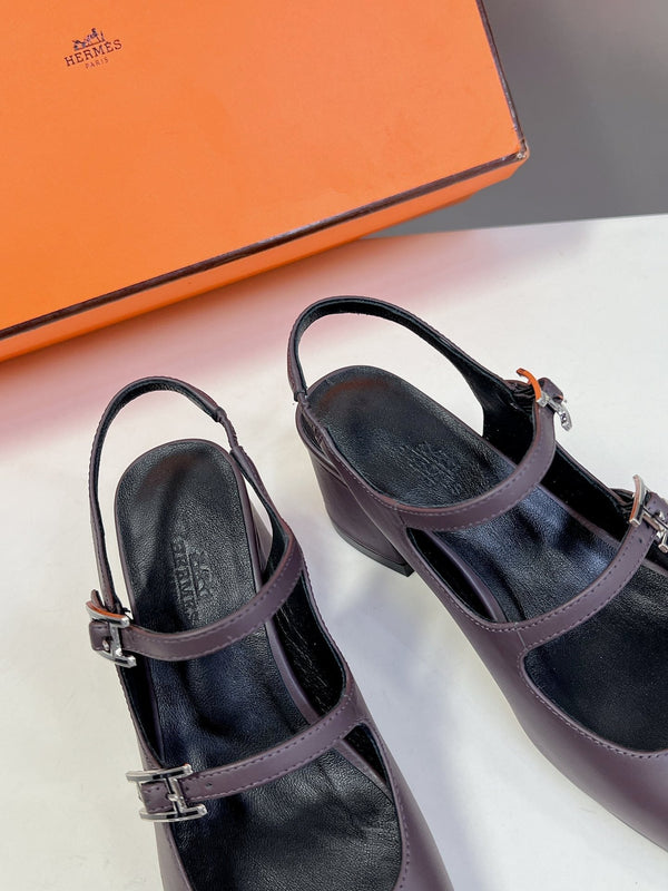 SCARPA JACKIE 50 IN PELLE DI AGNELLO MALVA