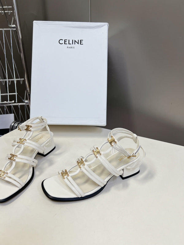 CELINE Sandals Clemence Multi White Leather