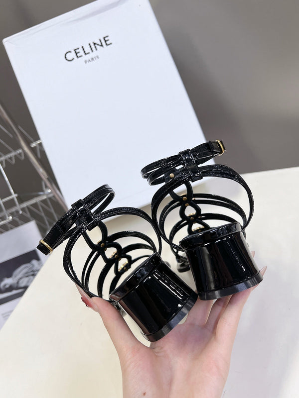 CELINE Sandals Clemence Multi Black Leather