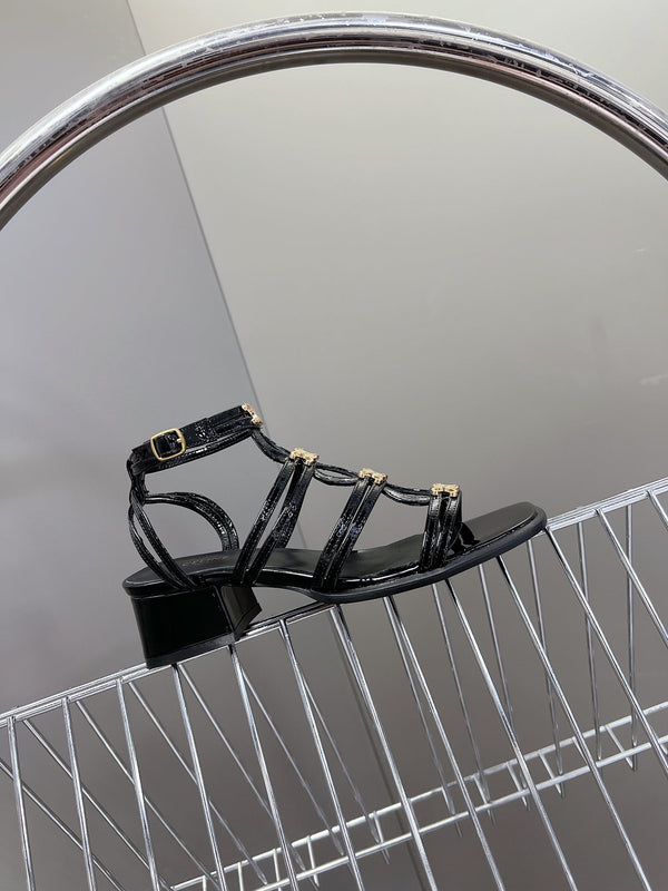 CELINE Sandals Clemence Multi Black Leather