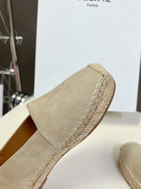 CELINE Espadrillas Loafers Beige Suede 285937