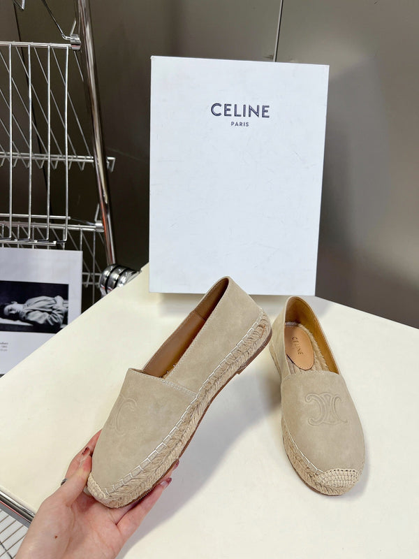 CELINE Espadrillas Loafers Beige Suede 285937