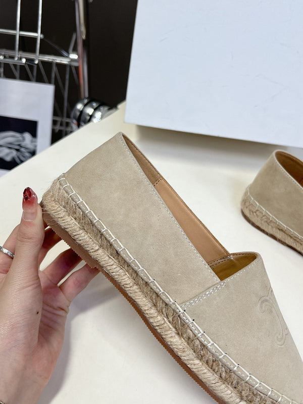 CELINE Espadrillas Loafers Beige Suede 285937