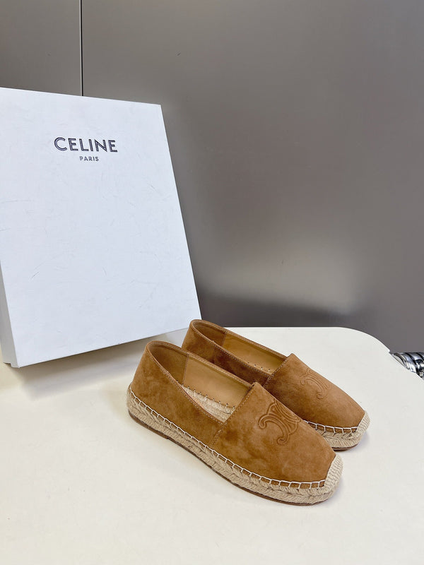 CELINE Espadrillas Loafers Brown Suede 285938
