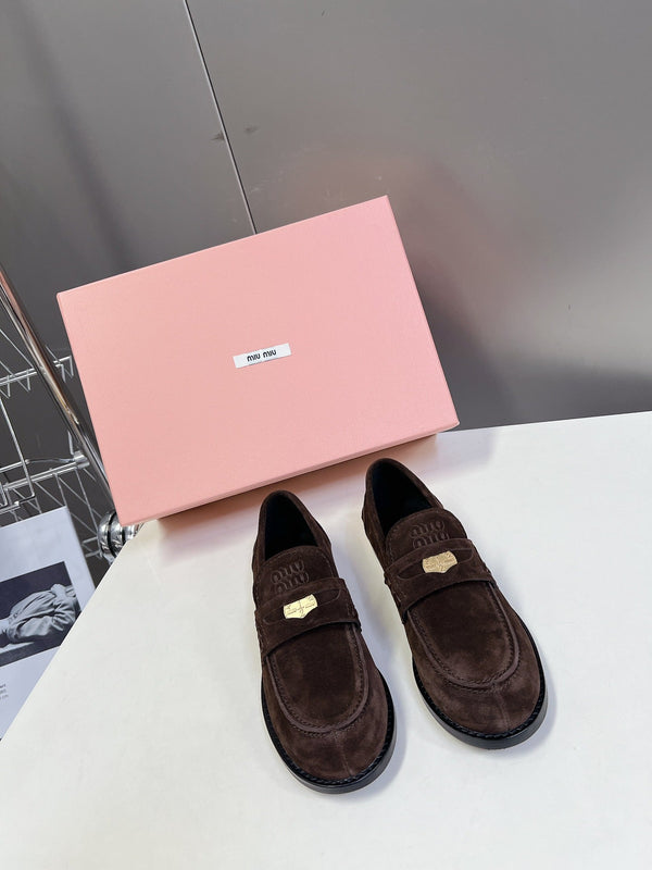 Miu Loafers Vintage Dark Brown Suede