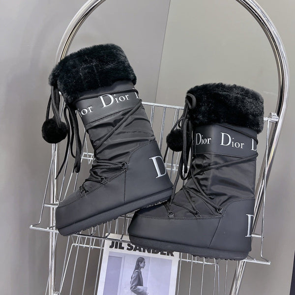 CD Short Boots 60mm In Black Cowhide With Feather 989723