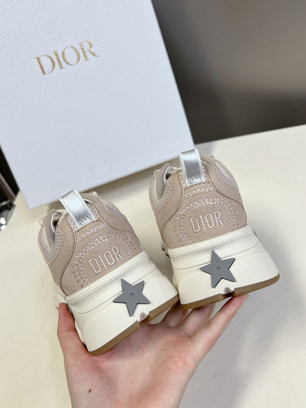 CD Chrono Sneaker In Beige Mesh Fabric And Suede 989683