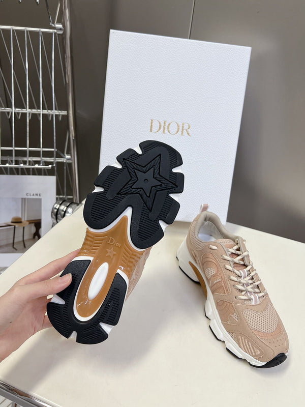 CD Chrono Sneaker In Nude Pink Mesh Fabric And Suede 989685