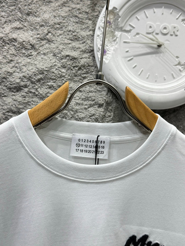 MM6 Embroidered Short-sleeve T-shirt White Cotton 387974