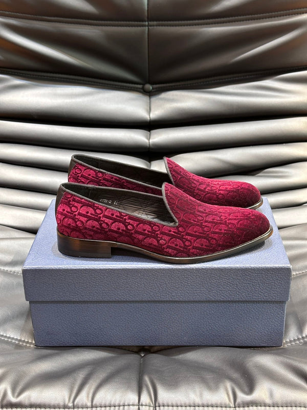CD TIMELESS OBLIQUE LOAFER ROSSO ROSA VELLUTO