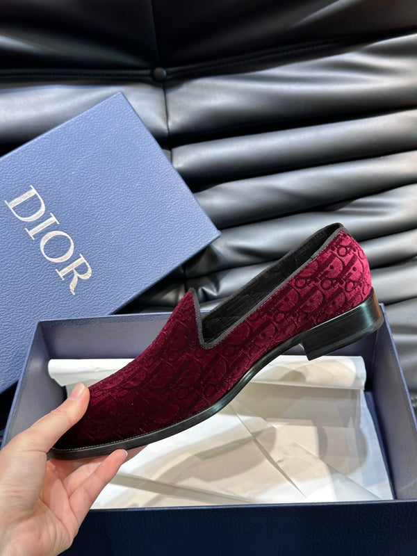 CD TIMELESS OBLIQUE LOAFER ROSSO ROSA VELLUTO