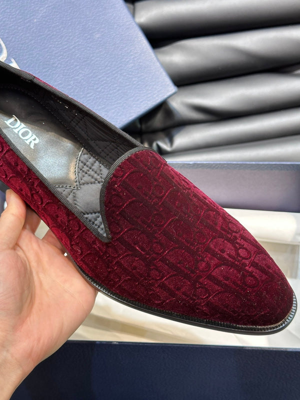 CD TIMELESS OBLIQUE LOAFER ROSSO ROSA VELLUTO