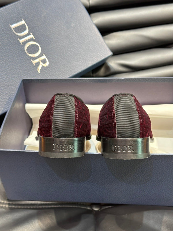 CD TIMELESS OBLIQUE LOAFER ROSSO ROSA VELLUTO