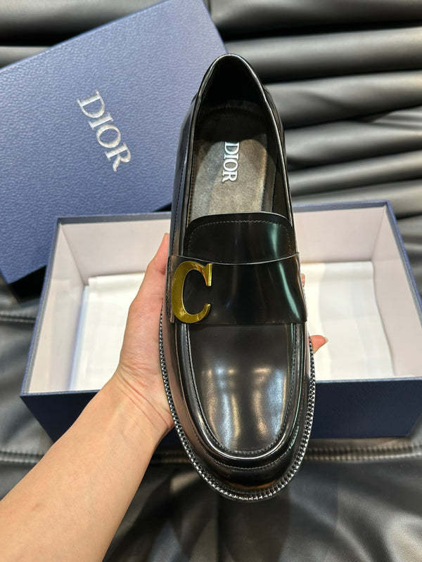 CD EXPLORER C-LETTER LOAFER BLACK CALFSKIN