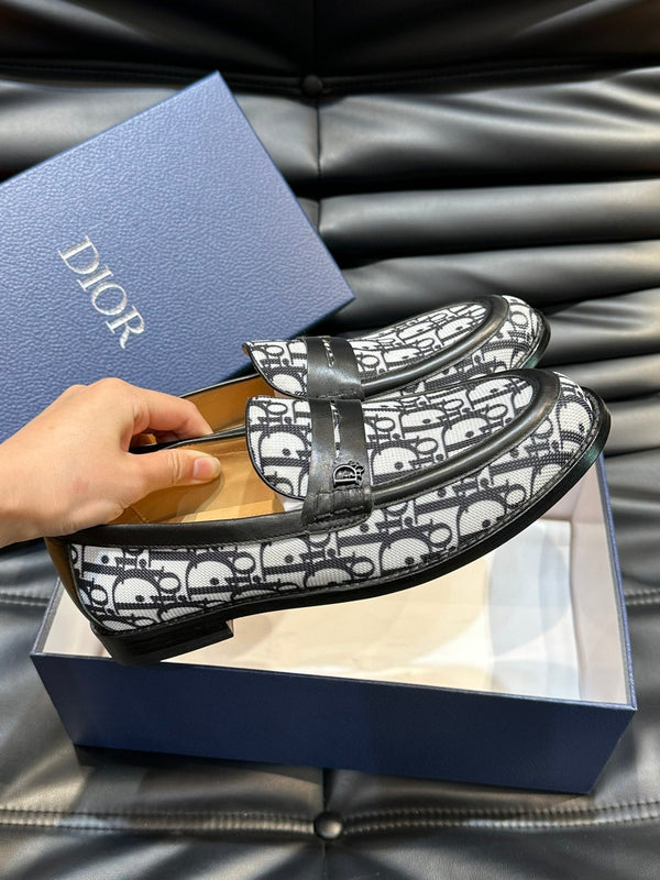 CD GRANVILLE LOAFER BLACK-WHITE MONOGRAM JACQUARD