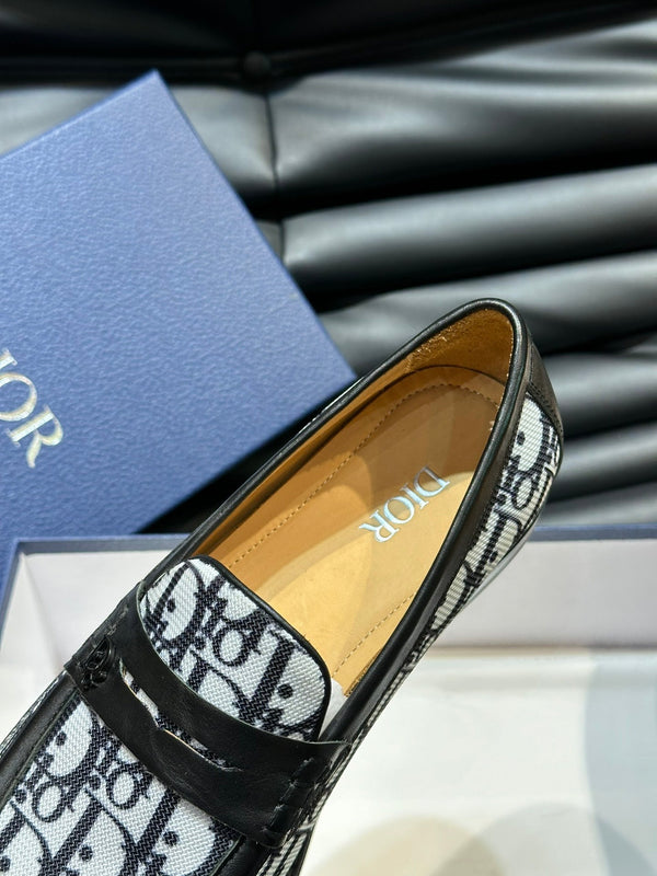 CD GRANVILLE LOAFER BLACK-WHITE MONOGRAM JACQUARD