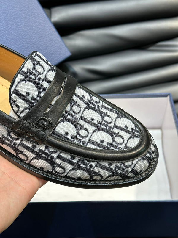 CD GRANVILLE LOAFER BLACK-WHITE MONOGRAM JACQUARD