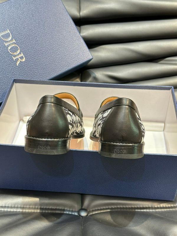 CD GRANVILLE LOAFER BLACK-WHITE MONOGRAM JACQUARD