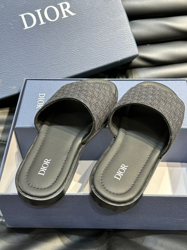 CD SLIDE ALIDAS SLIPPER BLACK JACQUARD AND SILK