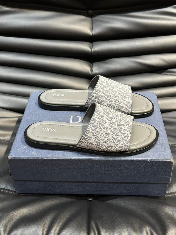 CD SLIDE ALIDAS SLIPPER SAGE JACQUARD AND CALFSKIN