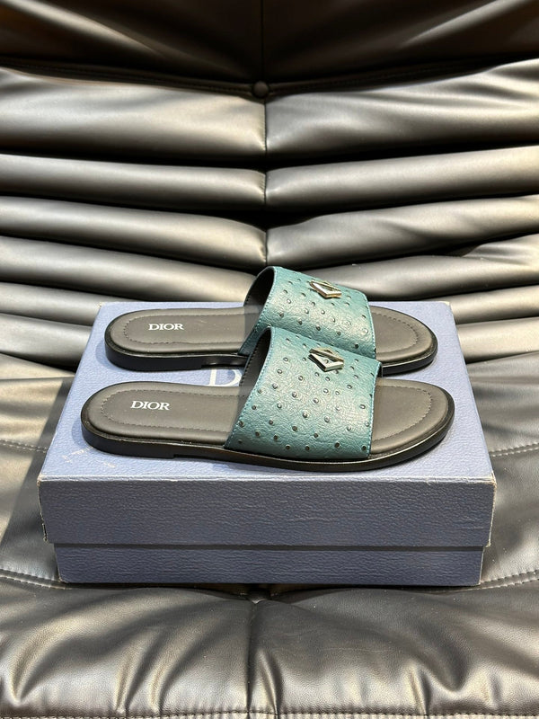 CD ALIAS SUMMER SLIPPER ZAFFIRO IN PELLE DI VITELLO