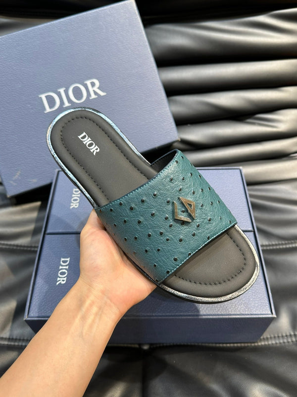 CD ALIAS SUMMER SLIPPER ZAFFIRO IN PELLE DI VITELLO