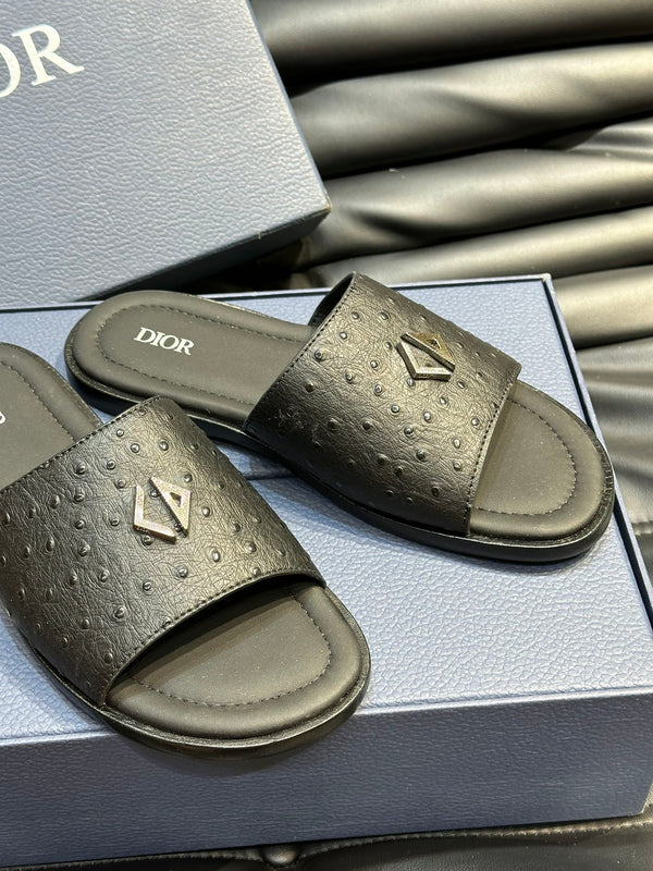 CD ALIAS SUMMER SLIPPER NERO IN PELLE DI VITELLO