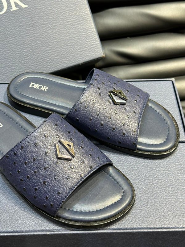 CD ALIAS SUMMER SLIPPER NAVY CALFSKIN