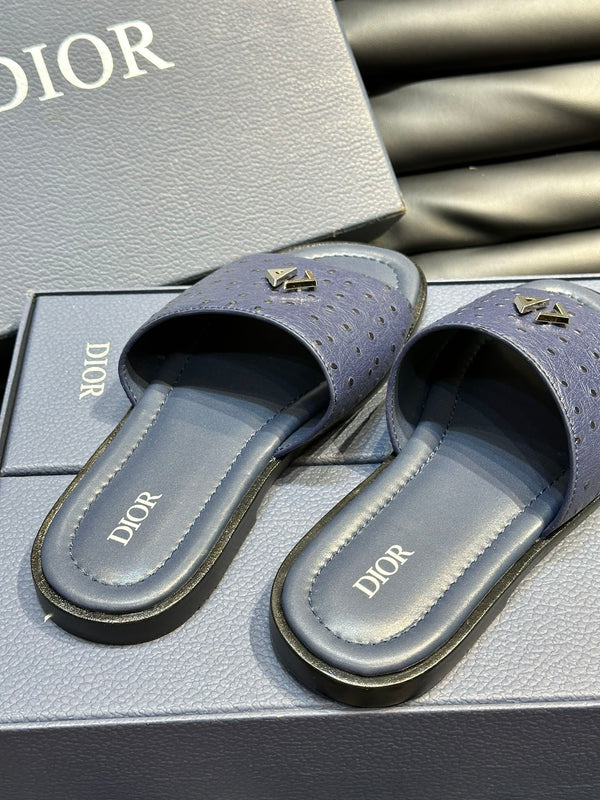 CD ALIAS SUMMER SLIPPER NAVY CALFSKIN