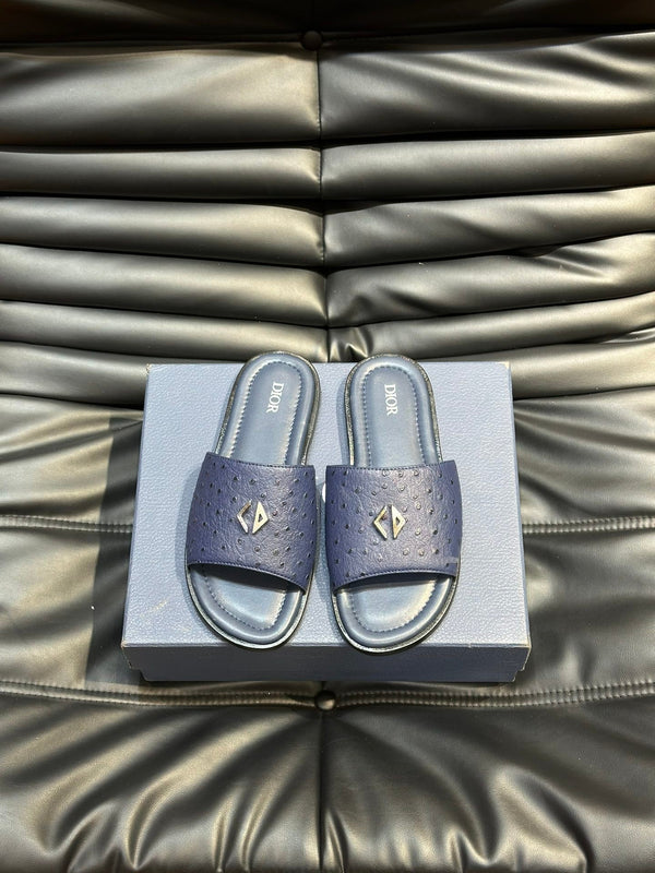 CD ALIAS SUMMER SLIPPER NAVY CALFSKIN