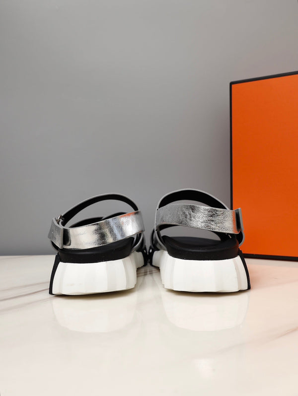 HM ELECTRIC SANDAL SILVER CALFSKIN