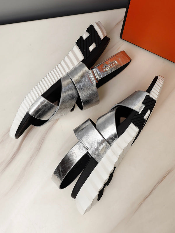 HM ELECTRIC SANDAL SILVER CALFSKIN