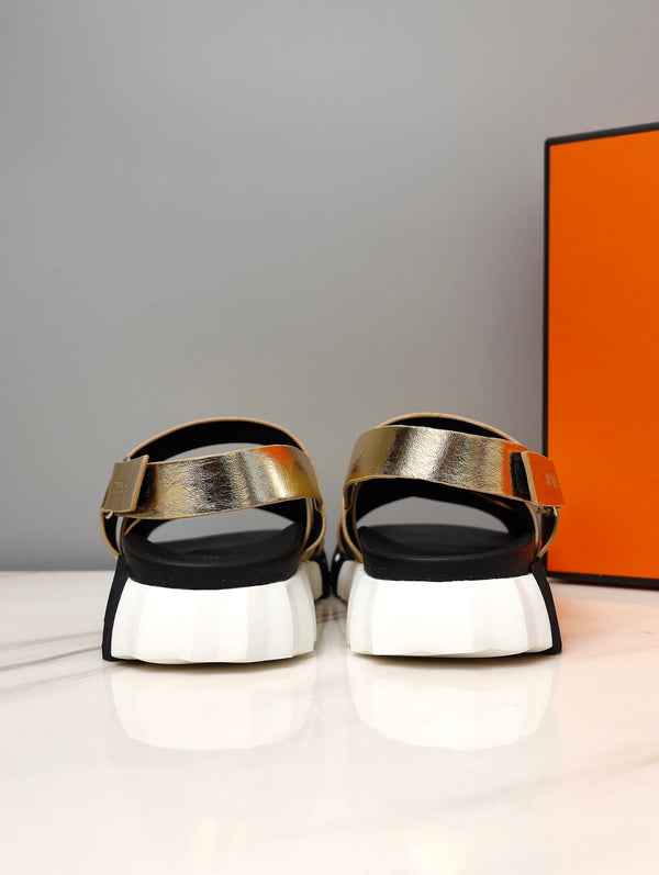 HM ELECTRIC SANDAL METALLIC GOLD CALFSKIN