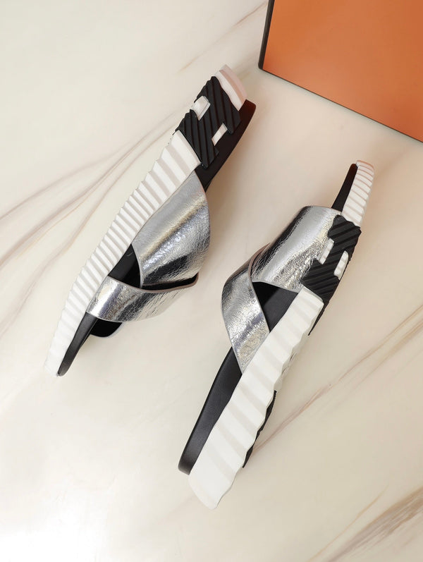 HM INFRA SANDAL SILVER LAMBSKIN