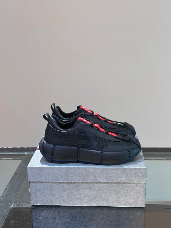 PRA AMERICA'S CUP SOFT RUBBER AND BIKE FABRIC SNEAKERS BLACK