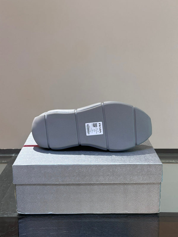 PRA AMERICA'S CUP SOFT RUBBER AND BIKE FABRIC SNEAKERS WHITE AND STEEL GREY