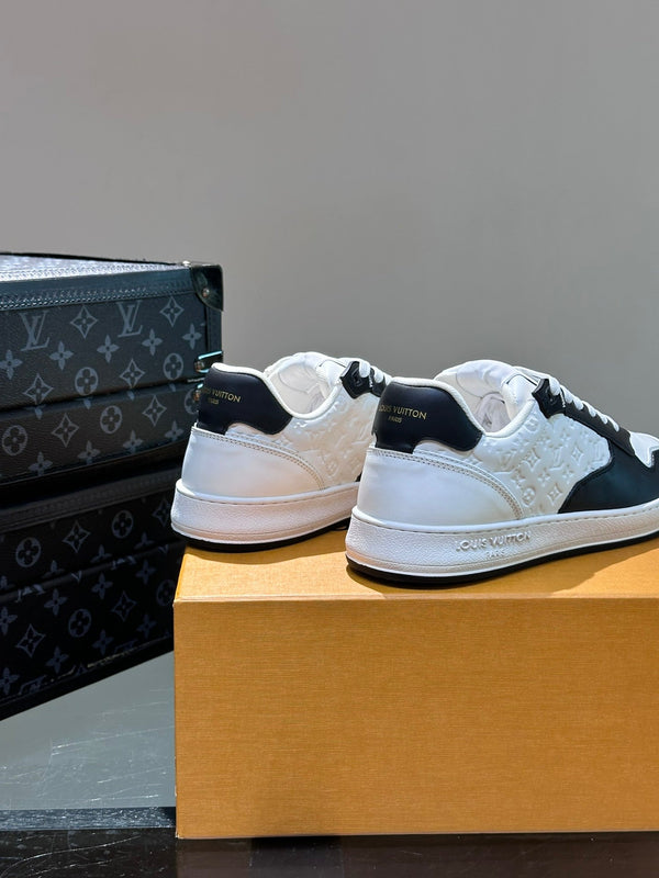 LV SNEAKER WHITE MIX BLACK EMBOSSED CALFSKIN