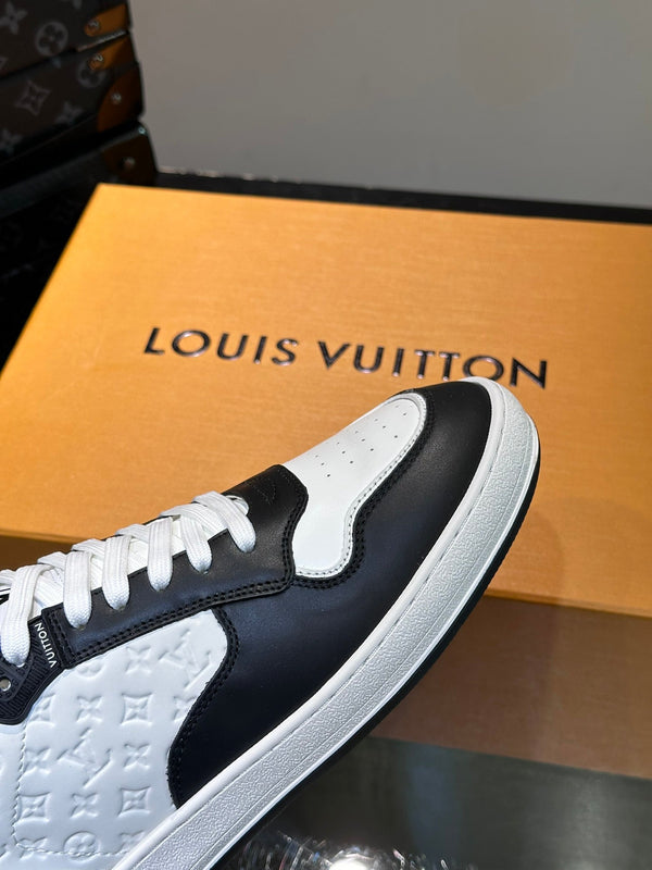 LV SNEAKER WHITE MIX BLACK EMBOSSED CALFSKIN